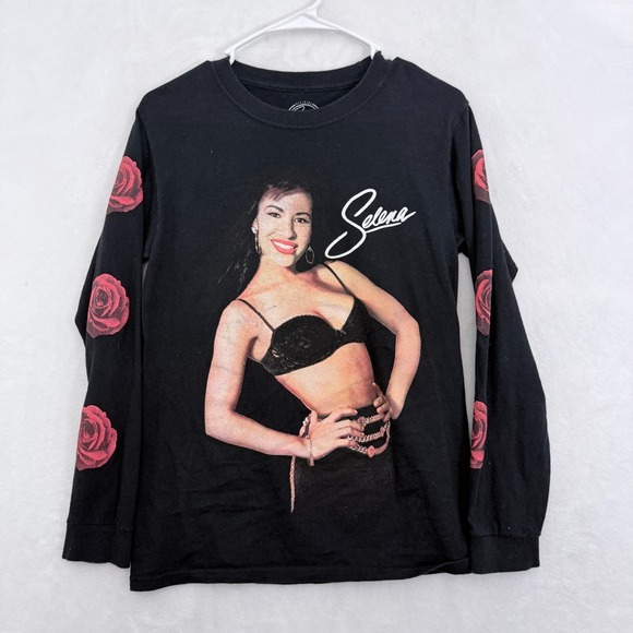 Selena Quintanilla Other - Selena Quintanilla T Shirt Mens S Black Long Sleeve Roses